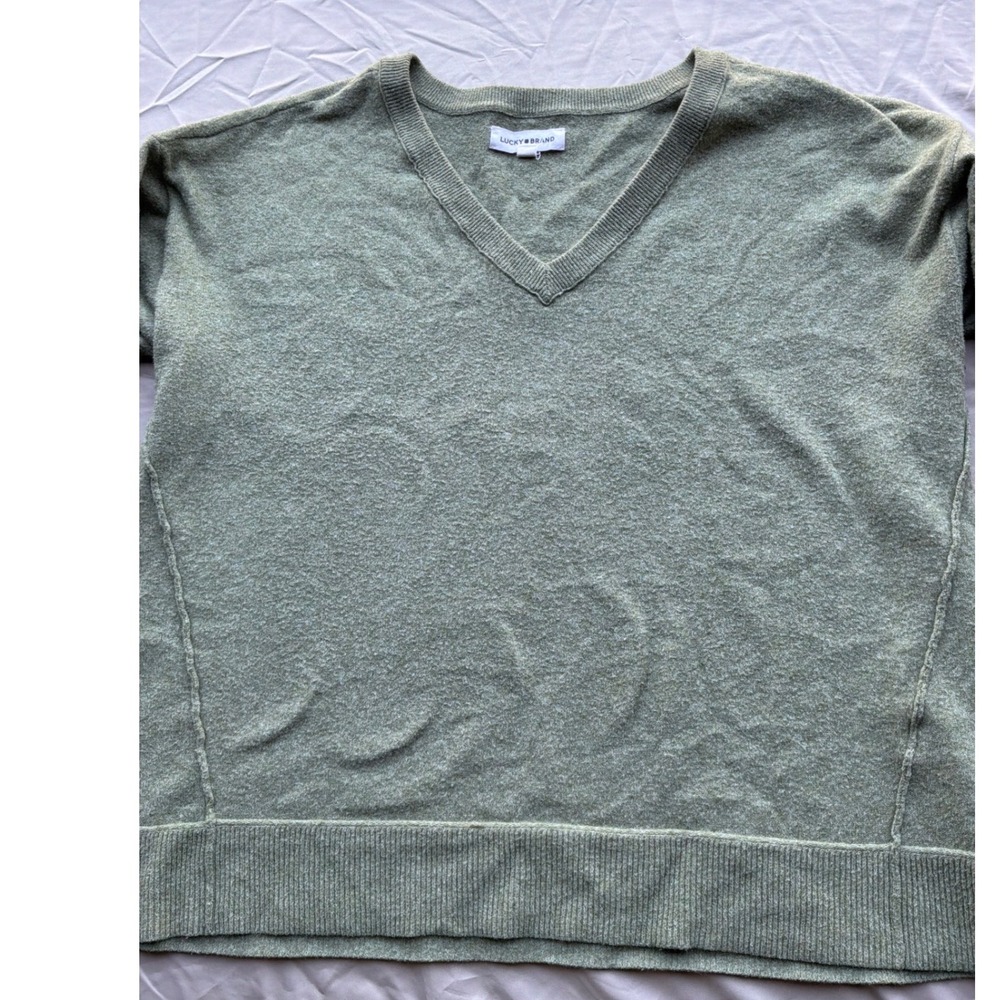 Gorpcore Womens Lucky Brand V-Neck Sweater Large‎ Sage Green